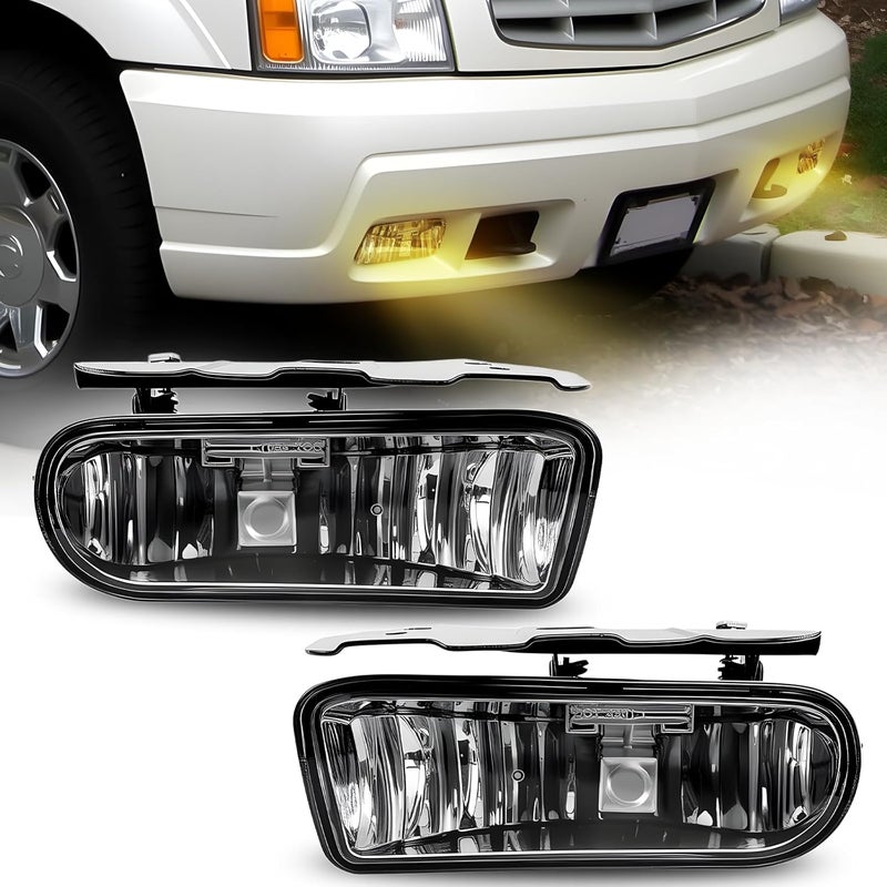 BOXLIGHT Fog Lights Assembly Compatible with 2002 2003 2004 2005 2006 Cadillac Escalade/Escalade EXT/Escalade ESV with 880 12V 27W Halogen Bulbs Driving Fog Lamps (Clear Lens) - Image 1